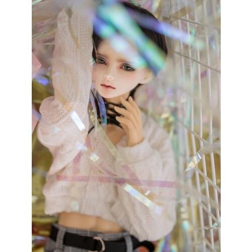 New BJD Doll Clothes V-neck Sweater Short Top 5-Color Plaid Pants Neckwear Casual Set Outfit for 1/3 1/4 Accessories