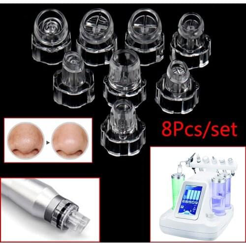 8Pcs Hydra Facial Device Tips Head Replacement For Water Oxygen Dermabrasion Machine Skin Cleansing Peeling Instrument