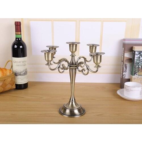 Silver/Gold/Bronze 3-Arms Metal Pillar Candle Holders Candlestick Wedding Decoration Stand Mariage Home Decor Candelabra