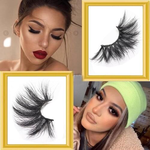 25mm False Eyelashes Wholesale Thick Strip 25mm 3D Mink Lashes Label Makeup Dramatic Long Mink Lashes HandMade Full Strip Lashes