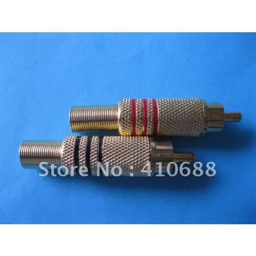 RCA Male Plug Gold Plated with Spring Red and Black 10 pcs