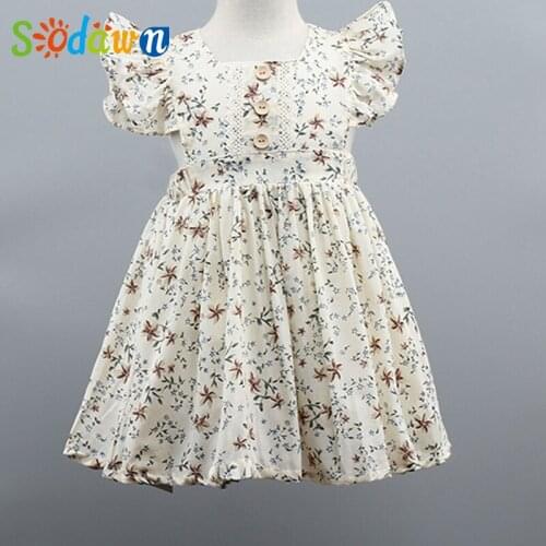 Sodawn Girl Clothes Girls Dress Children Clothing Lace Style ClothingGirl Flower Embroidery Dress Baby