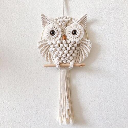 Owls Dream Catchers Cotton Macrame Tapestry Wall Hanging Macrame Decor #4O
