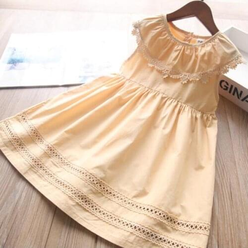 Sumemr girls lace cotton sleeveless princess dresses children dress wholesale kids clothes