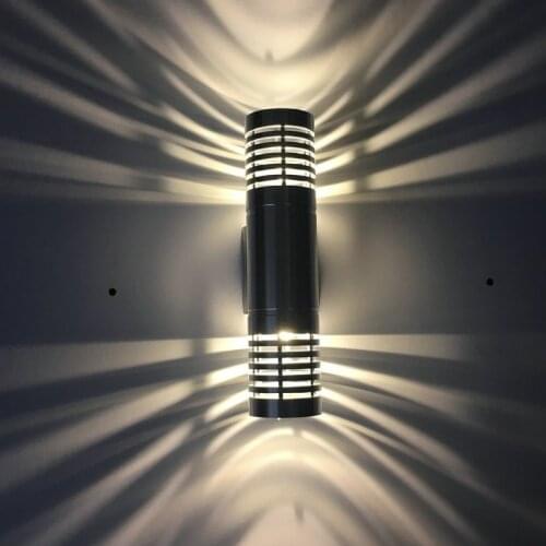 Leddouble-headed aluminum wall lamp up and down luminous bedroom bedside lamp corridor lamp background wall decorative lamp 2w6w