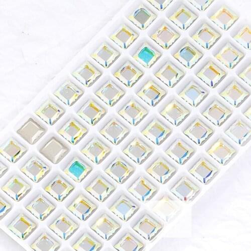 Swarovsky 8MM Square Magic Mirrors Series Rhinestone k9 Glass Crystal Light Color Stone Gemstone For Crafts Patch Accessories