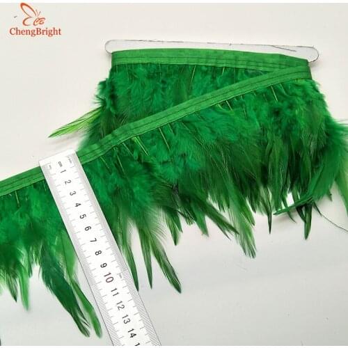 ChengBright Good 10Yards Cock Feathers Trim Cloth Sideband Chicken Pheasant Feather Trims Clothing Wedding Feather Ribbon