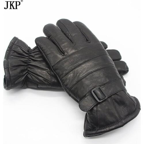 2020 Winter Mens Genuine Leather Gloves New Gloves Fashion Warm Black Gloves Goatskin Mittens