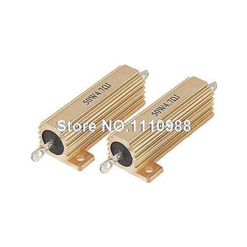 2 Pcs 50W Power 5% 4.7 Ohm Resistance Aluminum Resistor