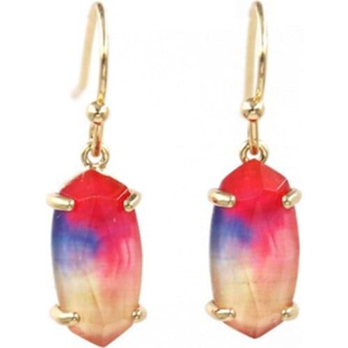 2021 New Rainbow Color Small Oval Pendant Necklace