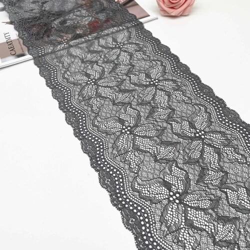 3y/lot Width 7 1/2 inch (19cm) Grey Elastic Stretch Lace Trim For Sewing Craft DIY Apparel Fabric Lace Garment Accessory
