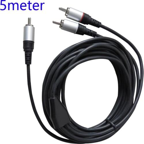5meter Premium 1 RCA to 2 RCA Phono Stereo Audio Y Cable Male to Male