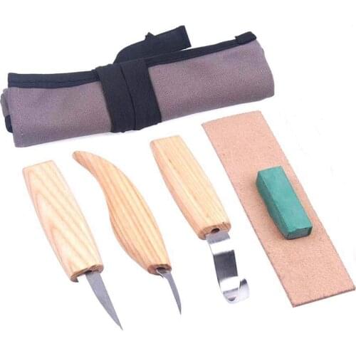 5pcs Woodcarving Cutter Set DIY Wood Hand Chisel Wood Carving Chip Knives for Woodworking Hand Tools