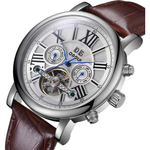 Automatic Mechanical Watch For Men Brand High Quality Watch Men Fashion Leather Belt Clock Relogio Masculino 2021 NEW