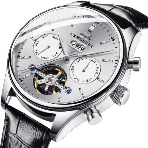 GRMONTRE 2020 watch for men mechanical watch male automatic tourbillon waterproof mens watch calendar Date Relogio Masculino