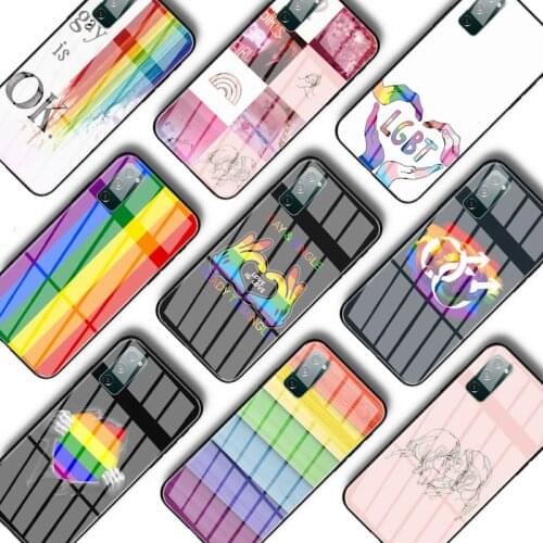 LGBT Rainbow Gay Lesbian Pride ART Phone Case Luxury Glass Cover For Samsung S10 S20 S9 S21 Plus Ultra Note 9 10 20 Coque