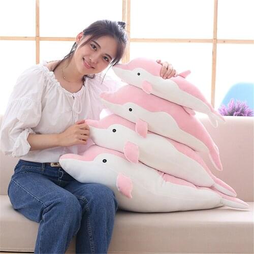 Dolphin Doll Pillow Down Cotton Really Comfortable Skin Experience Pure Color Childrens Comfort Doll Whale Plush Doll Gift