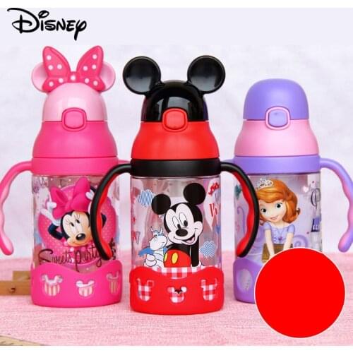 Disney baby cup childrens sippy cup mickey learn to drink cups baby drinker kettle leak-proof baby drink cup with handle