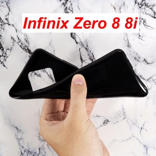 For Infinix Zero 8 8i Case Silicon Cover Soft TPU Matte Black Phone Protector Shell For Infinix Zero 8i 8 Capa Glass Funda Cover