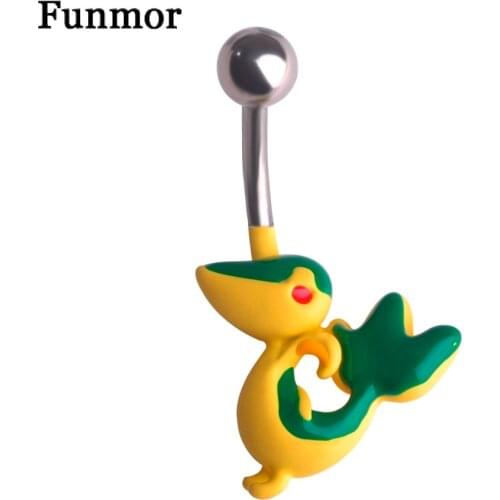 FUNMOR Bird Shape Belly Button Ring Stainless Steel Animal Navel Piercing Women Girls Summer Beach Sexy Body Piercing Jewelry