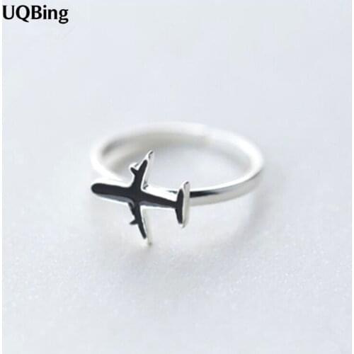 2019 Fashion 925 Sterling Silver Airplane Ring Jewelry Christmas Gift Women Jewelry Finger Rings