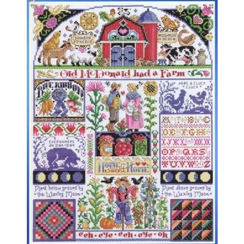14/16/18/27/28 Gold Collection Counted Cross Stitch Kit Home Sweet Home Old Mcdonald Had a Farm Family janlynn