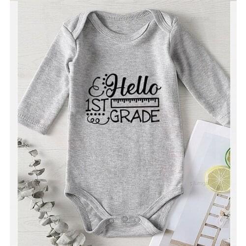 Rompers Baby Boy Winter Clothing Printing Hello Grade Newborn Rompers Jumpsuit for Girls New Born Children Jumpsuits Cotton