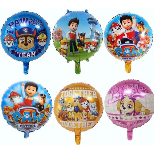 Paw Patrol Circular Ballons Action Figures Zuma Skye Chase Ryder Model Balloon Boys Girls Birthday Deco Gift For Children