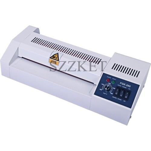 New Laminator A4 FGK260 Presses Photo Laminator Hot and cold mounted plastic file Document laminating machine English version