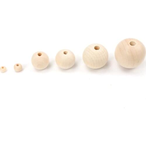 Fashion Hot Beads Natural Round Loose Wood Spacer Beads for Jewelry Making Bracelet Necklace Accessories 6/8/10/12/14/16/18mm