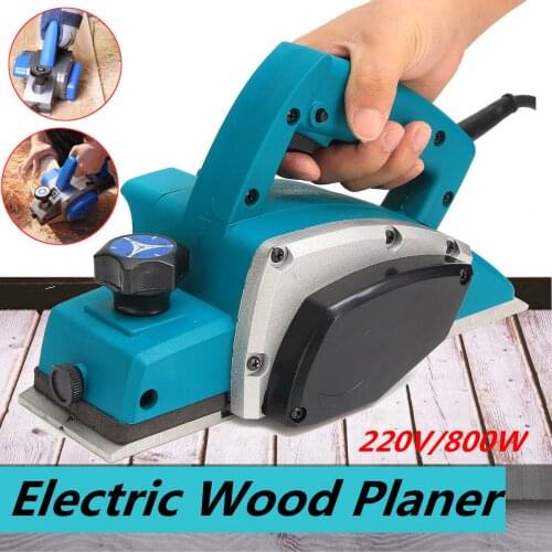 220V 800W Powerful Electric Wood Planer Door Plane Hand Held Woodworking Surface US Plug