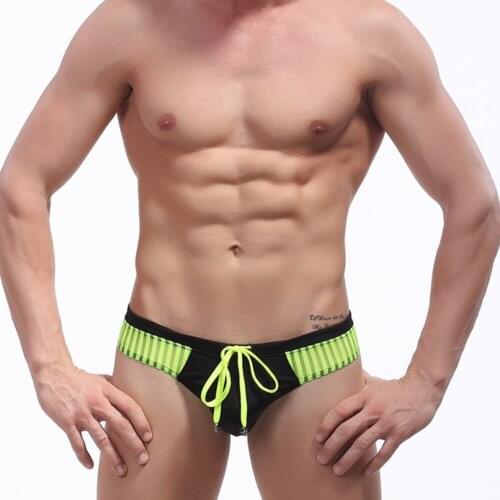 2021 New Mens Underwear Mesh Stitching Sexy Bikini European And American Erotic Thong Summer Hot Spring Swimming Wading Sports