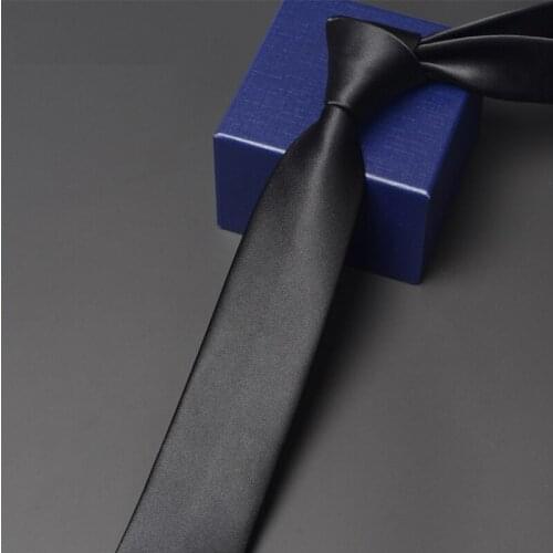 Men Business Work Tie 2020 Brand New High Quality Formal Dress Shirt Neck Tie for Men Classical Black Necktie 6CM Slim Ties