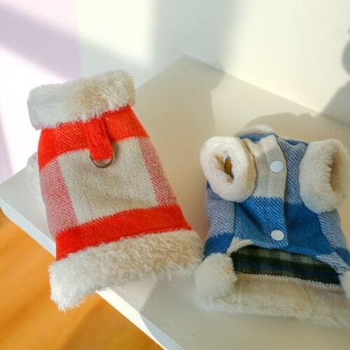 Dog Clothes Dog Cat Costume Teddy Bichon Small and Medium Puppies Fall/winter Traction Cotton Vest Pet Clothes