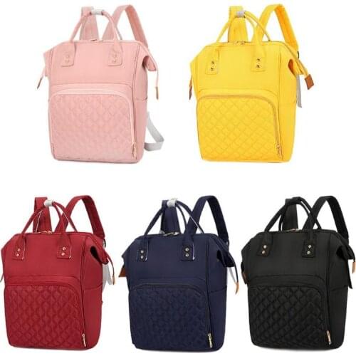 Pure Color Mommy Travel Backpacks Big Nylon Maternity Nappy Top-handle Bags
