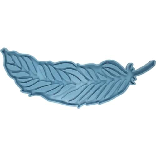 Coaster Tray Plate Epoxy Resin Mold Large Feather Ornaments Silicone Mould DIY Crafts Decorations Casting Tool