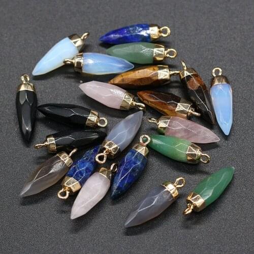 Section Taper Semi-precious Pendant Charms For DIY Necklace Handiwork Sewing Craft Jewelry Accessory Making