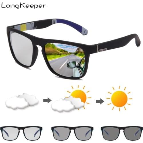 Brand Square Photochromic Sunglasses Men Polarized Chameleon Sun Glasses Male Black Change Color Driving Eyewear UV400 Oculos