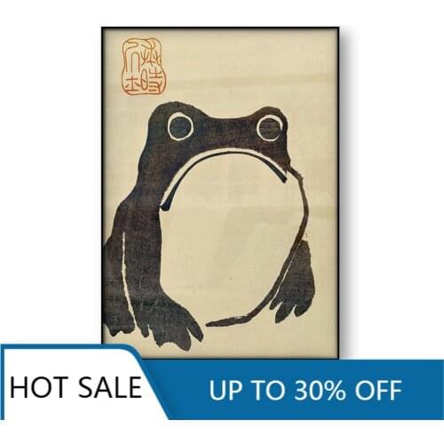 Antique Vintage Frog Wall Art Canvas Painting Posters Print Japanese Woodblock Print Ugly Cute Toad Wall Decor Home Room Decor