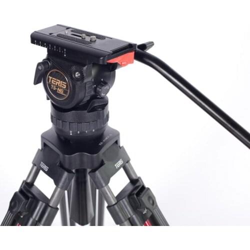 TERIS TSN6CF-Q TRIX TX-N6T-Q Carbon Fiber Camera Tripod Kit with Fluid Head Load 7 KG DSLR Tripod