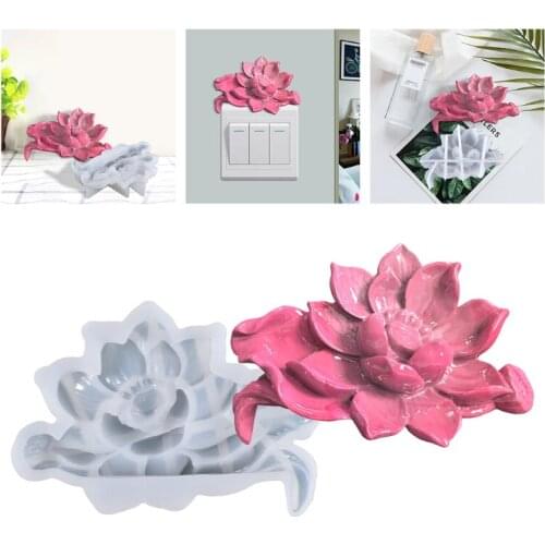 Creative Lotus Switch Wall Sticker Decoration Epoxy Resin Mold Flower Ornaments Silicone Mould DIY Crafts Casting Tool