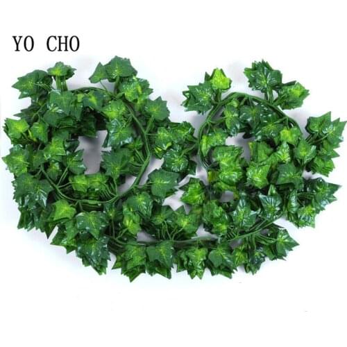 YO CHO 7PCS Artificial Ivy Garland Leaf Flowers Wall Green Plant Wedding Home Paty Bar Decoration DIY Artificial Hanging Plants