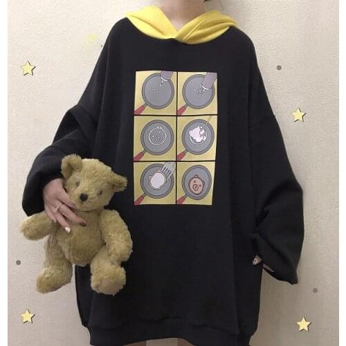 Bear Pancake Winter Womens Dress Thicken Warm Pullovers Long Hooded Patchwork Hoodies Cute Black & Green & Blue