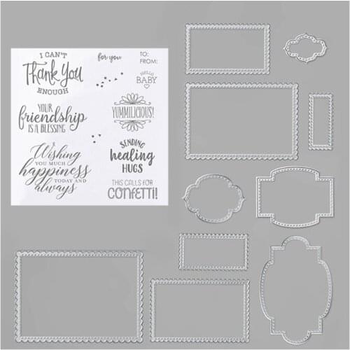 1 Set Swash English Blessing Border Carbon Steel Cutting Dies DIY Scrapbooking Photo Album Embossing Paper Cards Making Crafts