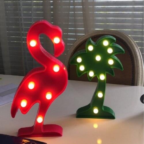 1Pcs/lot Led Flamingo Cactus Pineapple Cloud table lamp letter night light Christmas Wedding Decoration Tropical Party supplies
