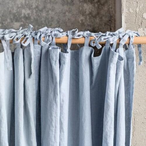 100% Natural Linen Curtain Orginal Hemp Curtains Nordic Style Semi-blackout Cortinas for Living Room Bedroom Window Decoration