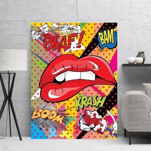 5D DIY Diamond Painting Biting Lips Painting Diamond Embroidery Sale Cross Stitch Mosaic Home Decorative