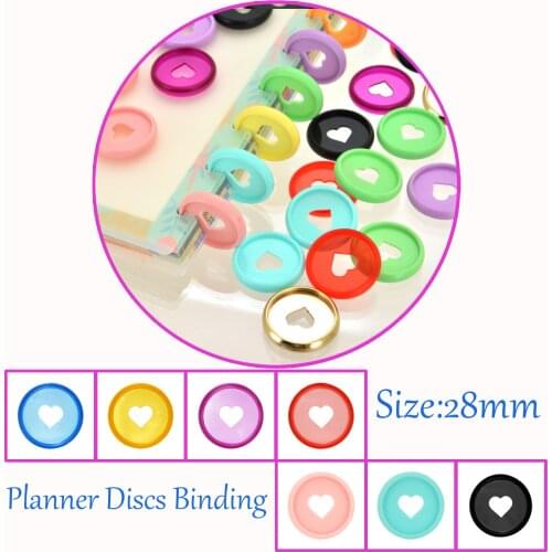6pcs 28mm Plastic Mushroom Hole Notebook Binder Disc Colorful Disc Binding Scrapbook Binder Ring Planner Binding School Supplies