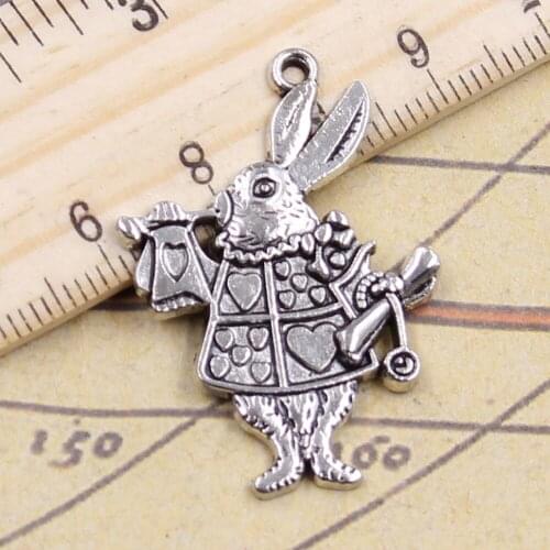 8pcs Charms Musical Rabbit Trumpet 36x23mm Tibetan Pendants Crafts Making Findings Handmade Antique DIY Jewelry