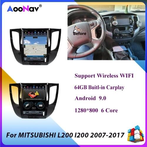 PX6 Android Tesla Style Car Radio GPS Navigation For MITSUBISHI L200 I200 2007-2017 Auto Stereo Tape Recorder Multimedia Player